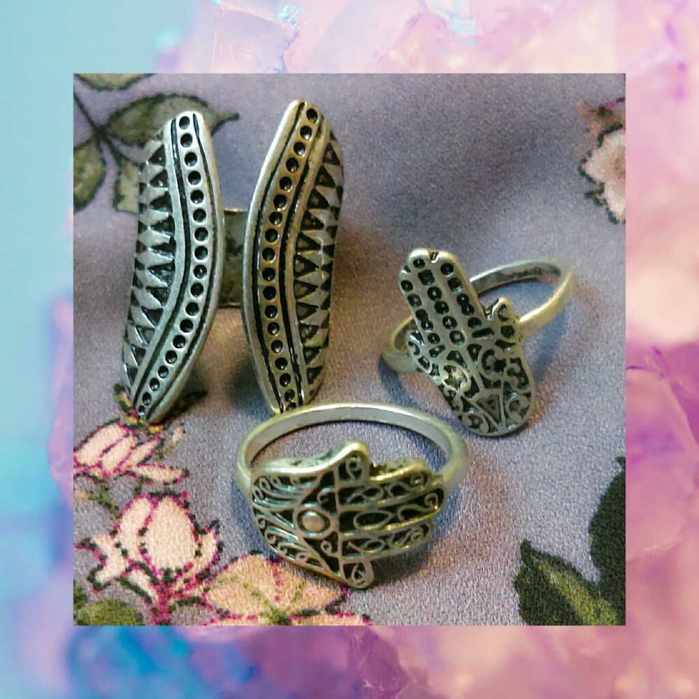 FREE with Purchase! Set of Silver Rings - size 7.5